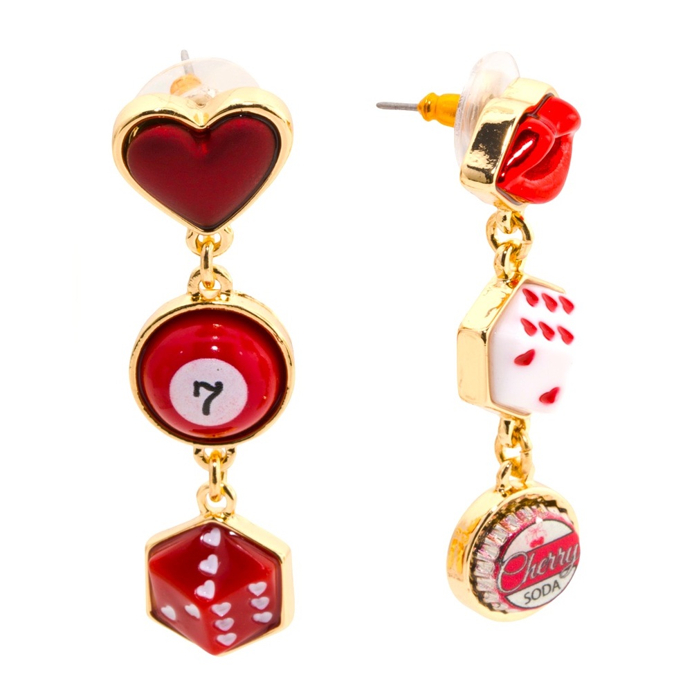 Betsey Johnson Love Spell Mismatched Earrings